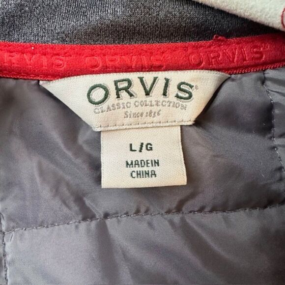ORVIS MEN'S QUILTED JACKET SIZE LARGE COLOR SIlVER/CHARCOAL GRAY - Picture 3 of 6